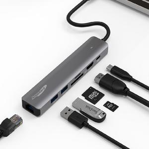 C포트 입력 올인원 기가 랜카드 HDMI 메모리 SD USB 멀티 미러링 허브