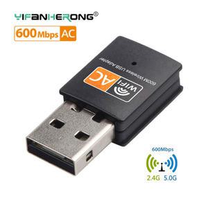 무선랜카드 무선 USB 와이파이 어댑터 600Mbps 동글 PC 네트워크 카드 듀얼 밴드 5 Ghz 랜 이더넷 수신기