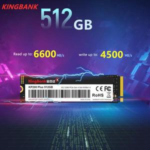 KINGBANK SSD KP200 플러스 512GB NVMe M.2 인터페이스, PCIe 4.0x4 미크론 입상 솔리드 스테이트 드라이브