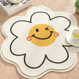 [BZJLRVYW_51AO]인테리어용 스마일 플라워 에그 발매트