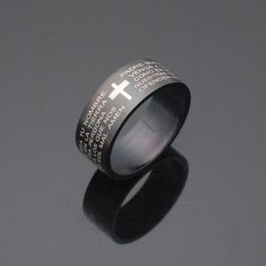 [골드러쉬] R207 패션링 남녀공용 빈티지 엔틱 커플링 검정스텐레스반지 8mm 십자가 남자반지