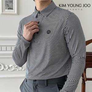 김영주스포츠 남성 스판 긴팔티셔츠 기능성 골프 봄 여름 초가을 카라티 KRMT6315