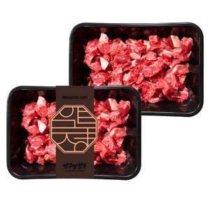 [압구정한우] 1++ 투뿔 한우 국거리용 400g (200g×2팩) 냉장 세절 정육 요리용 마장동 프리미엄 가정식 국거리 마장동 가정용 소고기 부모님 설 추석 명절 선물 세트