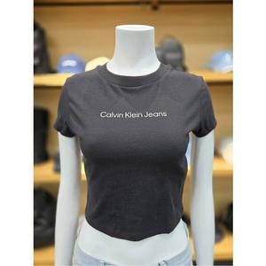 [파주점][Calvin Klein Jeans][캘빈클라인진]CK진여성 inst로고 베이비 크롭 반팔 티셔츠(47AB817-UB1)