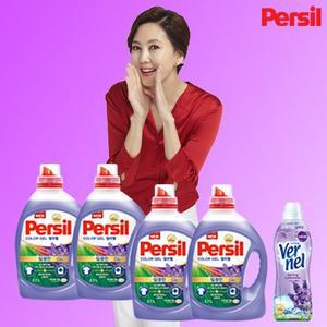[비밀특가] NEW 퍼실 컬러젤 라벤더 플러스 2.7L 4통 + 버넬1통