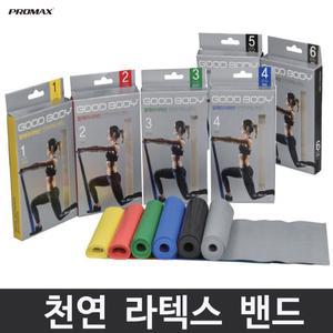 프로맥스 천연 라텍스 밴드 굿바디 탄력 스트레칭 근력 운동 재활 1단계 부터 6단계