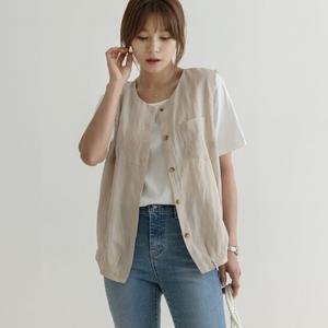 [66-120] 리턴 스트링 린넨 베스트