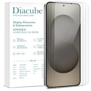 다이아큐브 갤럭시 S25엣지 6H 방탄유리코팅 지문인식 잘되는 항균 액정보호필름 3매, 가이드핀 간편부착