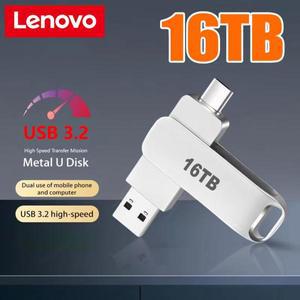 Lenovo 16TB 3.0 U 디스크 금속 고속 펜 드라이브 8TB 2TB 1TB 방수