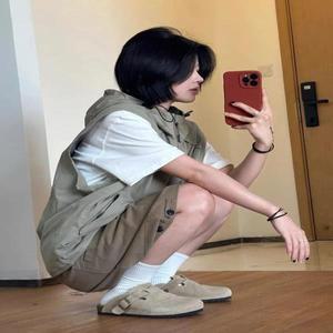 작업복조끼 배달조끼 배달대행 라이더 현장 여름 야외 남성 후드 질감 조끼 기능성 스타일 지퍼 포켓 청소