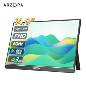 ARZOPA 14.0인치 1080P FHD IPS 휴대용 모니터(USB C HDMI 포함)