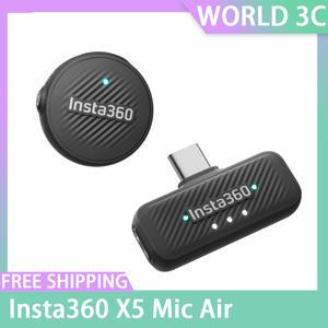 Insta360 X5 마이크 에어 송신기 48khz 녹음 원클릭 소음 감소 호환성 Flow 2 Pro Custom
