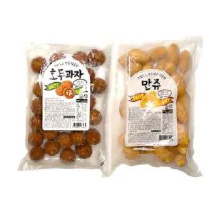 [내일도착] 우리쌀로 만든 달콤한 호두과자 600g*1, 크림가득 달콤한 만쥬 600g*1, 총 2개