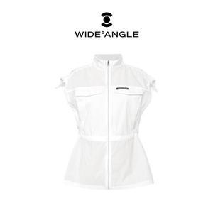 [와이드앵글](하남점)25년 여성 CO 루즈핏 미들기장 골프 베스트 WWM25671 화이트(W2)