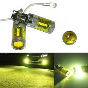 2pc 세트 12-24V H3 80W 16 SMD LED 차 안개등 전구 황색 고성능 트럭