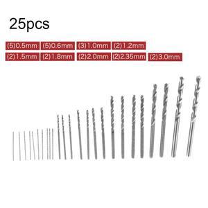 25PCS 0.5mm-3mm 미니 드릴 비트 세트 목공 도구 휴대용 정밀 취미 DIY 조각 공예 보석
