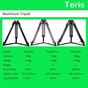 Teris 카메라 사진 촬영용 헤비 듀티 알루미늄 삼각대 무게 35kg 높이 725-1370mm DHL TS416AL