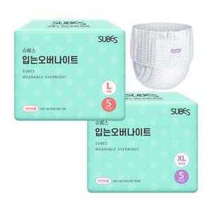 [체험 특-가] 슈베스 입는 오버나이트 5P x1팩 외 생리대 중형 대형 팬티라이너 팬티형 입오버 슈퍼 롱