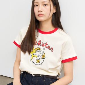 WOMAN 락스타 레귤러 링거 티셔츠 [2COL] / WBE2L01534