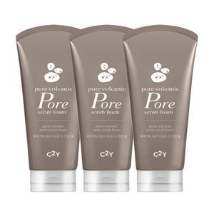 (3개) C2Y 퓨어 화산송이 모공 스크럽 폼클렌징 220ml