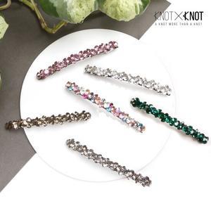 [KNOTXKNOT] 체코큐빅으로 만든 지그재그 크리스탈 일자 자동핀