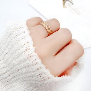 14k 18k 로프 꼬임 반지 레이어드 꽈배기 밧줄 커플링 L사이즈 5mm