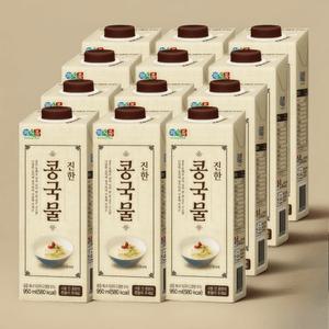 정식품 진한 콩물 콩국물 950ml 12팩 콩 갈아넣은 콩국 콩국수