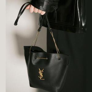 생로랑 포촌 Pochon YSL 로고 체인 레더 숄더백 801070 1EL0W 1000