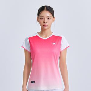 빅터 VICTOR V-Gradient Active Tee 반팔 티셔츠 여성용 25AGW006F 배드민턴 탁구 스쿼시 스포츠웨어 25AGW