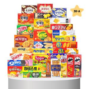 [ 판다네 마켓 ] 소형과자 30종-A세트 학교 학생 사무실 탕비실 회사  대용량  다과 간식 스낵 과자선물세트