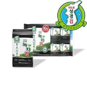 지도표 성경김 녹차 도시락김 4g 16봉 8개