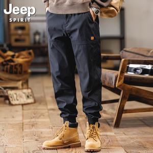 JEEP spirit(지프스피릿) 사계절 데일리 남성조거팬츠 등산 밴딩 면바지 작업복