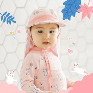 물놀이모자 유아 자외선차단모자 여아 썬캡 플랩캡 산토끼 썬햇 동