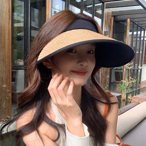 ON US 여성 썬캡 여름 밀짚 라탄 모자 라피아햇 자외선 차단 창모자 햇빛가리개