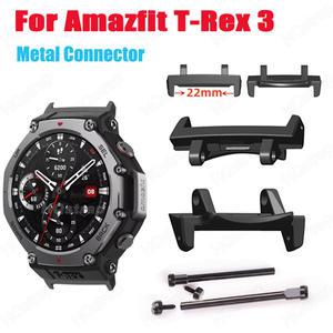Huami Amazfit T-Rex 용 2pcs 금속 커넥터 도구가있는 Amazfit T Rex3 용 나사 막대 시계 스트랩 어댑터 Sm