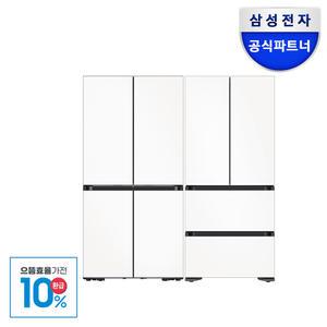 [으뜸효율]삼성 비스포크 키친핏 냉장고 김치냉장고 세트 RM70F64R1X 새틴 화이트+RQ42DB94R2AP
