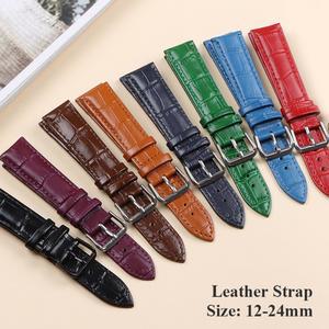 시계 스트랩 시계줄 교체 호환 남녀공용 가죽 밴드 범용 12MM 14MM 16MM 18MM 19MM 20MM 21MM 22MM