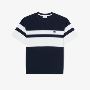 라코스테 남성 오버핏 밀라노 스트라이프 라운드 반팔 티셔츠TH653E-55G 166네이비 1063221