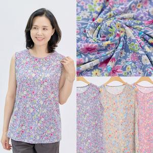 마미소 들꽃 쿨 민소매 티셔츠 국내생산 냉장고 나시 라운드 엄마 할머니 빅사이즈 40 60 마담 중년 여성 옷