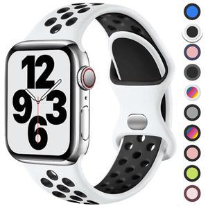 Apple Watch 밴드 용 스트랩 44mm correa 통기성 스포츠 팔찌 시리즈 8 SE 7 6 5 9 Ultra