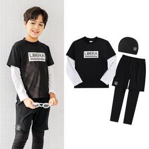 [리베라] 초등주니어 반팔레이어드 래쉬가드 5부반바지워터레깅스 생존수영복세트[LBSS2801J]