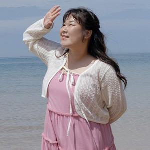 [공구우먼] [제작] [김민경 화보] 피아 네트 조직 가디건 75223 빅사이즈 여성의류