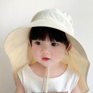 유아 어린이 물놀이모자 챙넓은 뒷목가리개 플랩캡 해변 비치 워터파크