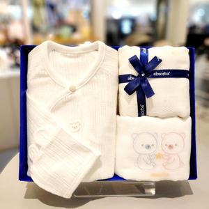 [압소바](강남점)(25년 S/S 출산선물) 쿤쿤 모달 배냇저고리+아드손수건세트(10장)