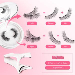 Cillophy 2쌍 자석이 있는 재사용 가능한 자기 속눈썹 핀셋 필요 없음 D 자기 속눈썹 인조 속눈썹에 3단계 프레스