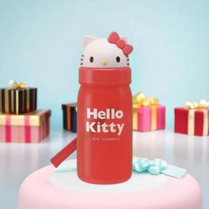 헬로키티 빨대물통 350ml 캐릭터 얼굴 스트로 물병 휴대용 텀블러 유아 피크닉 소풍