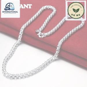 Aravant 925 스털링 실버 라운드 박스 체인 목걸이, 남성 웨딩 쥬얼리, 8 인치, 20 22/24