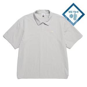 [내셔널지오그래픽](본점)N242UTS063 아델리 경량 우븐 반팔 카라 티셔츠 ICE GREY