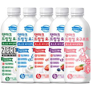 동원 덴마크 드링킹 750ml 4개 택1 딸기/사과/베리믹스/플레인/납작 복숭아 25% 당저감 제로 요구르트