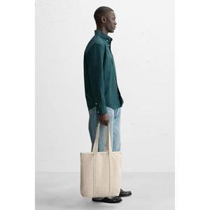 매장정품 자라 ZARA 패브릭 쇼퍼백 - 크림 화이트 3304520002 1905876